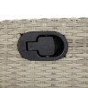 Ensemble à manger de jardin 3pcs coussins gris clair poly rotin 