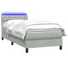 Sommier à lattes de lit et matelas gris clair 80x210 cm velours 