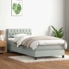 Sommier à lattes de lit et matelas gris clair 80x210 cm velours 