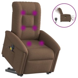 Fauteuil inclinable de massage électrique Marron Tissu 