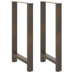 Pieds de table de bar en acier naturel, 2 pièces, 60 x (100-101) cm 