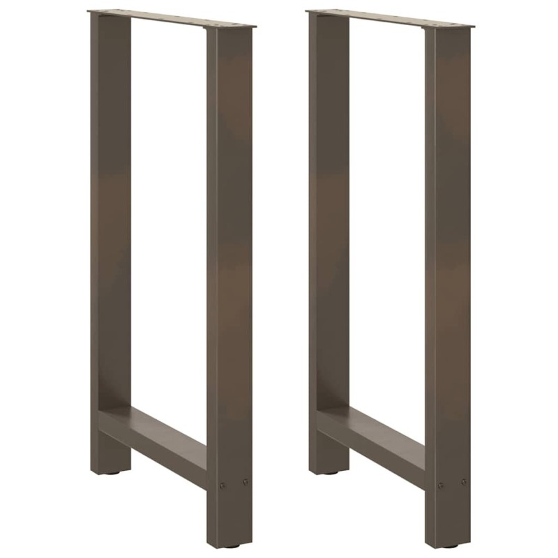 Pieds de table de bar en acier naturel, 2 pièces, 60 x (100-101) cm 