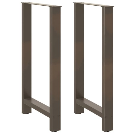 Pieds de table de bar en acier naturel, 2 pièces, 60 x (100-101) cm 