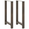 Pieds de table de bar en acier naturel, 2 pièces, 60 x (100-101) cm 