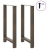 Pieds de table de bar en acier naturel, 2 pièces, 60 x (100-101) cm 