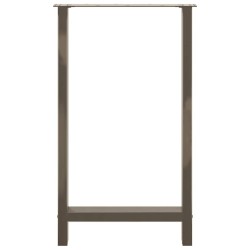 Pieds de table de bar en acier naturel, 2 pièces, 60 x (100-101) cm 
