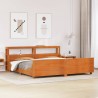 Cadre de lit sans matelas cire marron 180x200cm bois pin massif 
