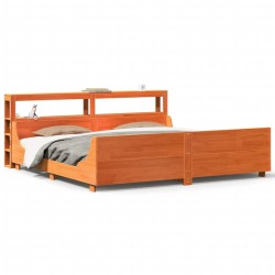 Cadre de lit sans matelas cire marron 180x200cm bois pin massif 