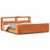 Cadre de lit sans matelas cire marron 180x200cm bois pin massif 