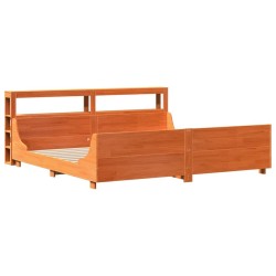 Cadre de lit sans matelas cire marron 180x200cm bois pin massif 