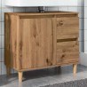 Armoire lavabo chêne artisanal 65x33x60 cm bois d'ingénierie 