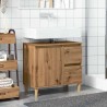 Armoire lavabo chêne artisanal 65x33x60 cm bois d'ingénierie 
