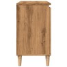 Armoire lavabo chêne artisanal 65x33x60 cm bois d'ingénierie 