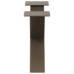 Pieds de table basse en forme de X, 2 pièces, acier naturel, 60 x (30-31) cm 