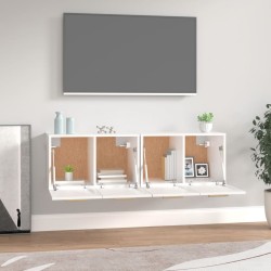 Armoires murales 2 pcs Blanc 60x36,5x35 cm Bois d'ingénierie 