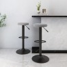 Tabourets de bar lot de 2 gris clair velours 