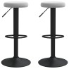 Tabourets de bar lot de 2 gris clair velours 