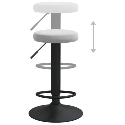 Tabourets de bar lot de 2 gris clair velours 