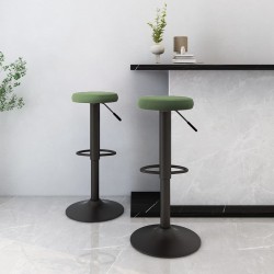Tabourets de bar lot de 2 vert foncé velours 
