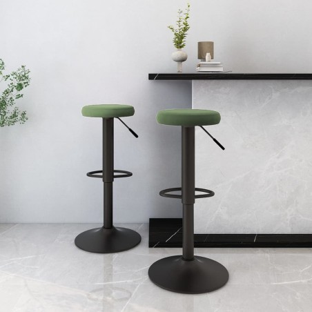 Tabourets de bar lot de 2 vert foncé velours 