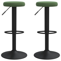 Tabourets de bar lot de 2 vert foncé velours 
