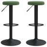 Tabourets de bar lot de 2 vert foncé velours 