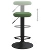 Tabourets de bar lot de 2 vert foncé velours 