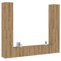 Meubles TV muraux 6 pcs chêne artisanal bois d'ingénierie 