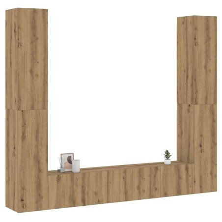 Meubles TV muraux 6 pcs chêne artisanal bois d'ingénierie 