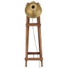 Lampadaire Laiton E27 Bois de manguier massif 