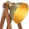 Lampadaire Laiton E27 Bois de manguier massif 