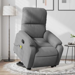 Fauteuil inclinable de massage gris foncé tissu microfibre 