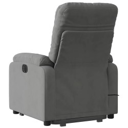 Fauteuil inclinable de massage gris foncé tissu microfibre 
