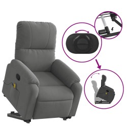 Fauteuil inclinable de massage gris foncé tissu microfibre 