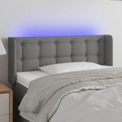 Tête de lit à LED gris foncé 103x16x78/88 cm tissu 