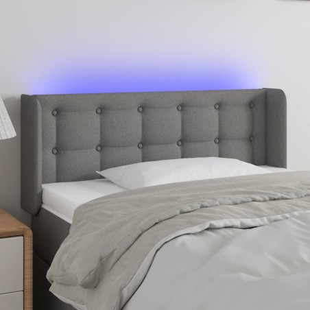Tête de lit à LED gris foncé 103x16x78/88 cm tissu 