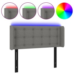 Tête de lit à LED gris foncé 103x16x78/88 cm tissu 