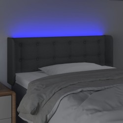 Tête de lit à LED gris foncé 103x16x78/88 cm tissu 