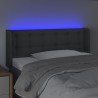 Tête de lit à LED gris foncé 103x16x78/88 cm tissu 