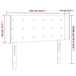 Tête de lit à LED gris foncé 103x16x78/88 cm tissu 