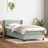 Sommier à lattes de lit et matelas gris clair 80x210 cm velours 
