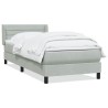 Sommier à lattes de lit et matelas gris clair 80x210 cm velours 