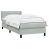 Sommier à lattes de lit et matelas gris clair 80x210 cm velours 