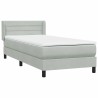 Sommier à lattes de lit et matelas gris clair 80x210 cm velours 