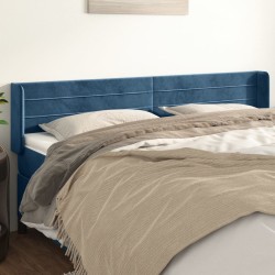 Tête de lit avec oreilles Bleu foncé 163x16x78/88 cm Velours 