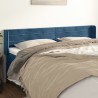 Tête de lit avec oreilles Bleu foncé 163x16x78/88 cm Velours 