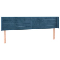 Tête de lit avec oreilles Bleu foncé 163x16x78/88 cm Velours 