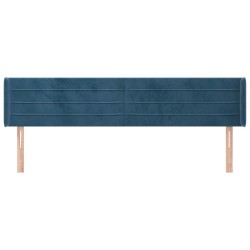 Tête de lit avec oreilles Bleu foncé 163x16x78/88 cm Velours 