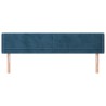 Tête de lit avec oreilles Bleu foncé 163x16x78/88 cm Velours 