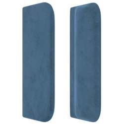 Tête de lit avec oreilles Bleu foncé 163x16x78/88 cm Velours 